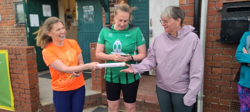 Handing over the Baton from caroline to Lynn