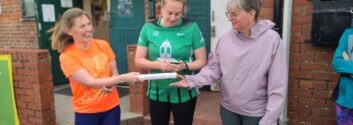 Lynn Baton Exchange Handing over the Baton from caroline to Lynn